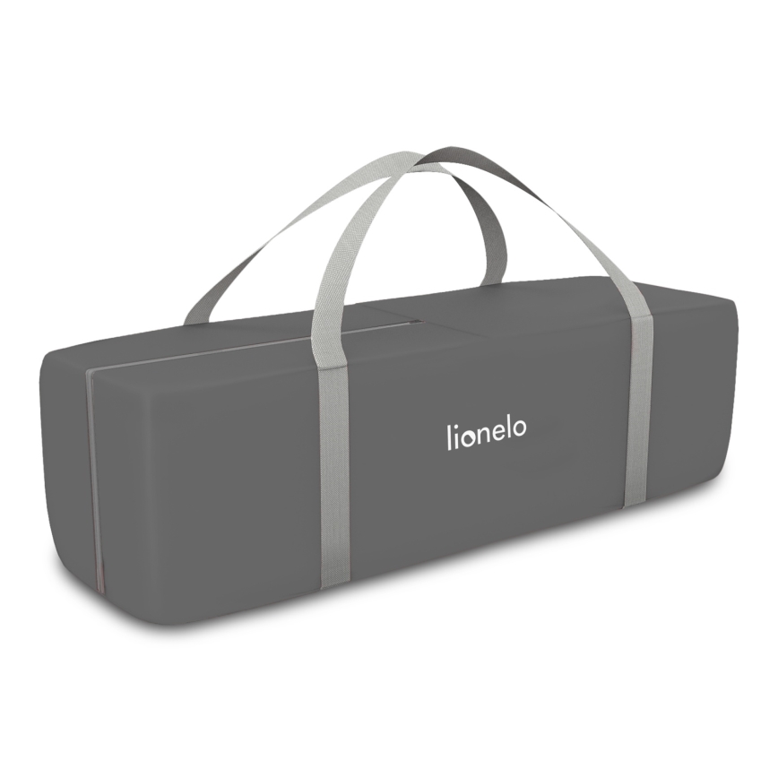 Lionelo - Cestovná postieľka FLOWER Grey Scandi