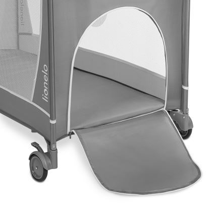 Lionelo - Cestovná postieľka FLOWER Grey Stone