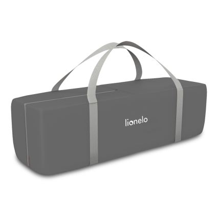 Lionelo - Cestovná postieľka FLOWER Šedá Scandi