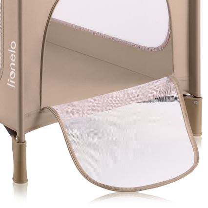 Lionelo - Cestovná postieľka JASMIN EASY FOLD Béžový piesok