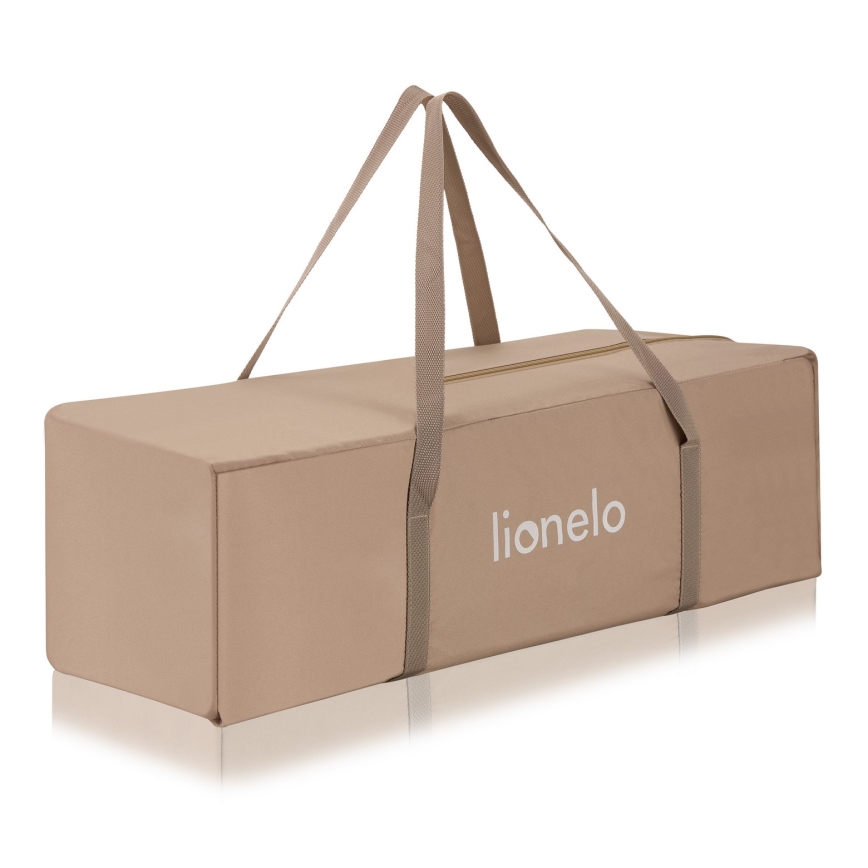 Lionelo - Cestovná postieľka JASMIN EASY FOLD Béžový piesok
