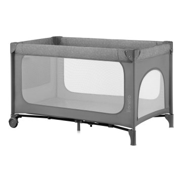Lionelo - Cestovná postieľka JASMIN EASY FOLD Grey Stone
