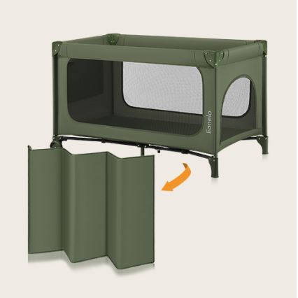 Lionelo - cestovná postieľka JASMIN EASY FOLD olivová