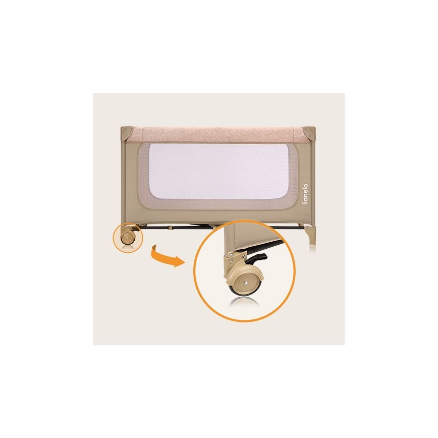 Lionelo - Cestovná postieľka JASMIN EASY FOLD Piesková