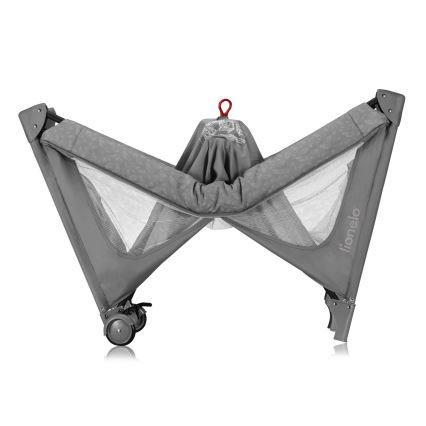 Lionelo - Cestovná postieľka JASMIN EASY FOLD Šedý kameň