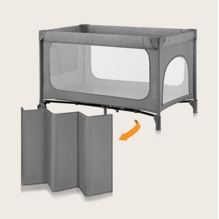 Lionelo - cestovná postieľka JASMIN EASY FOLD sivý kameň