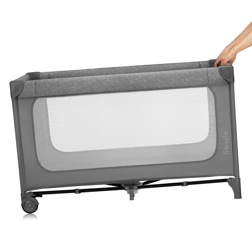 Lionelo - cestovná postieľka JASMIN EASY FOLD sivý kameň