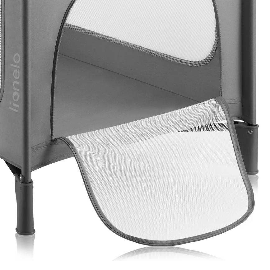 Lionelo - cestovná postieľka JASMIN EASY FOLD sivý kameň