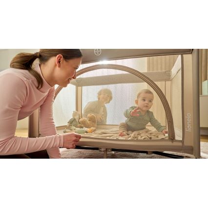 Lionelo - Cestovná postieľka LAURA Beige Sand