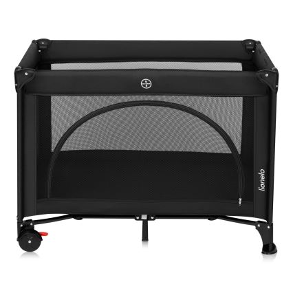 Lionelo - Cestovná postieľka LAURA Black Carbon
