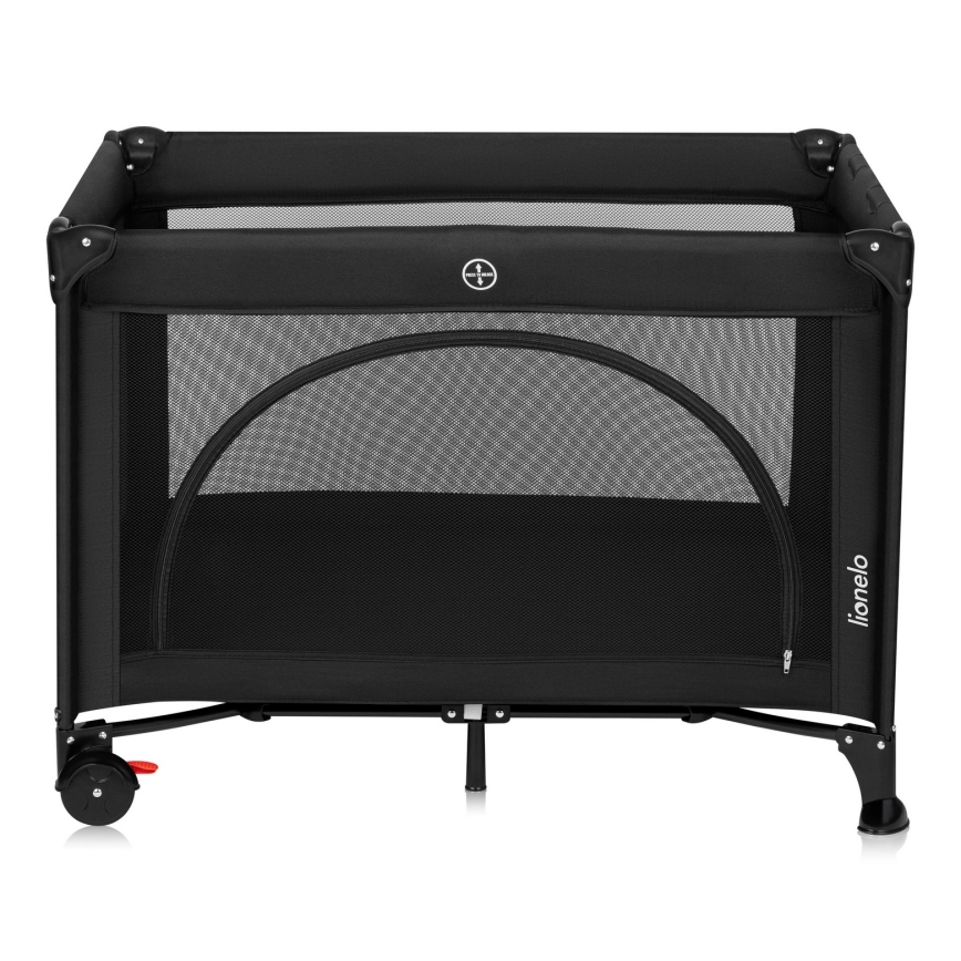 Lionelo - Cestovná postieľka LAURA Black Carbon