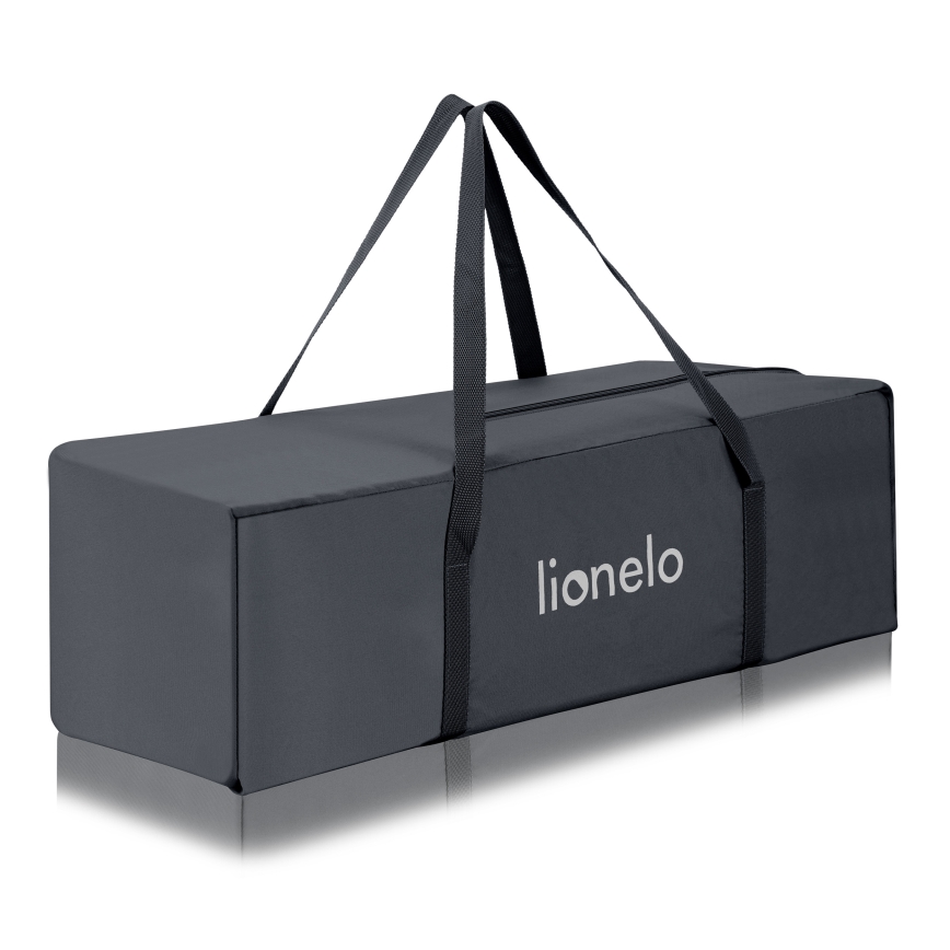 Lionelo - Cestovná postieľka LAURA Grey Concrete