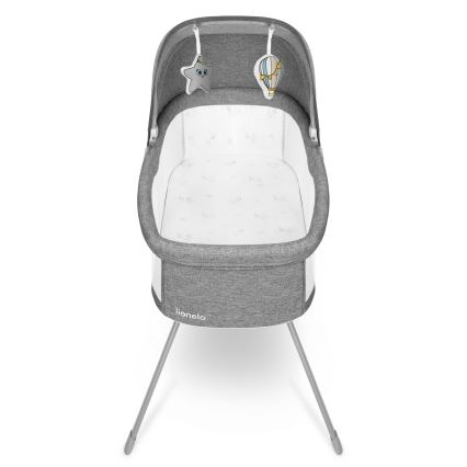 Lionelo - Cestovná postieľka MALIN Grey Stone