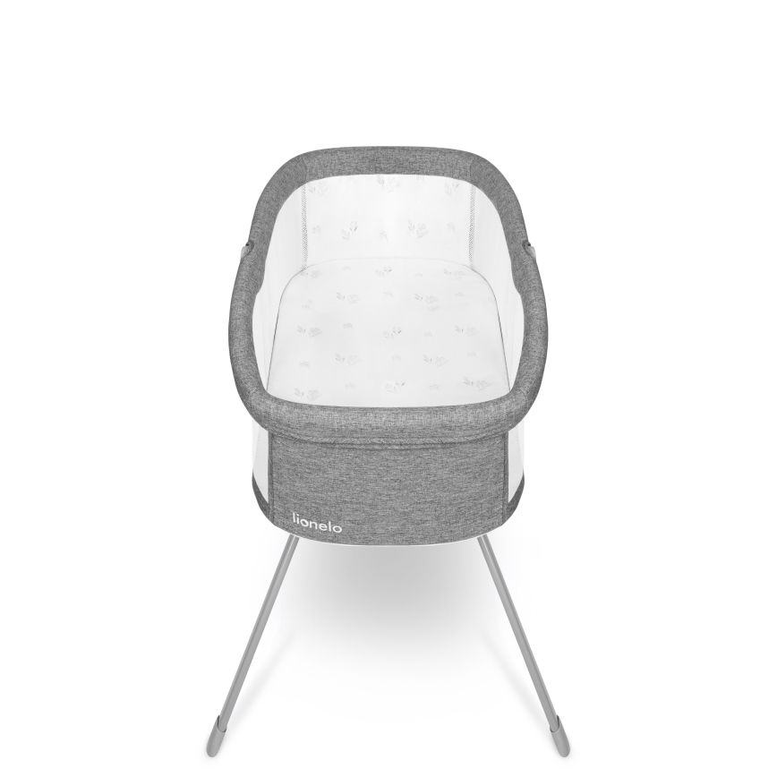 Lionelo - Cestovná postieľka MALIN Grey Stone