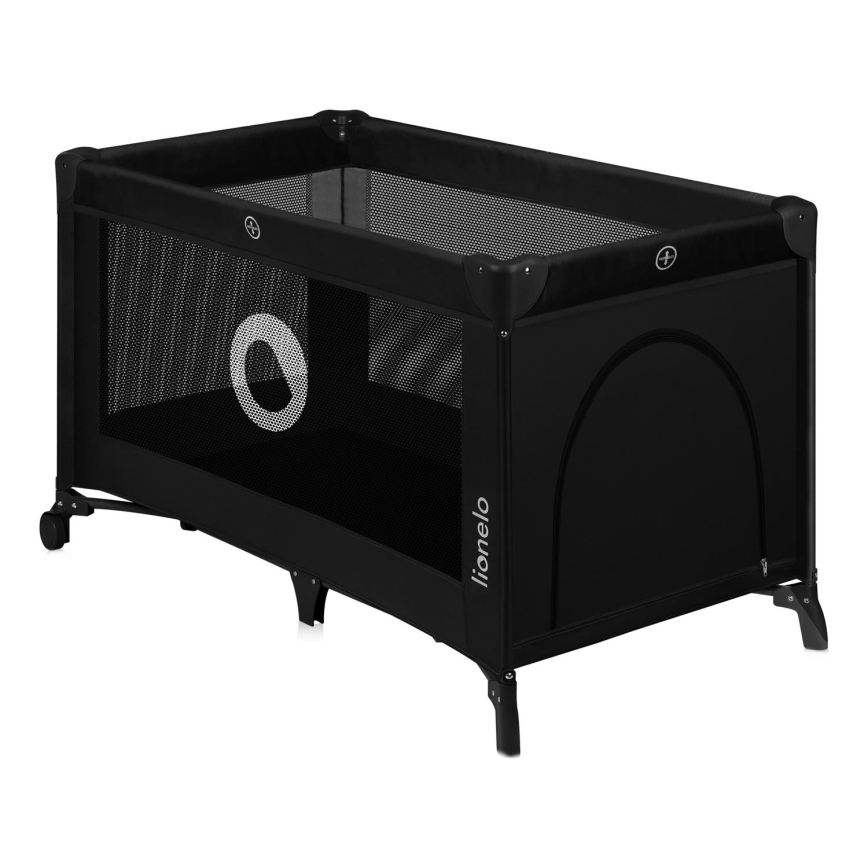 Lionelo - Cestovná postieľka STEFI Black Carbon