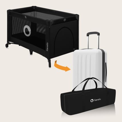 Lionelo - Cestovná postieľka STEFI Black Carbon