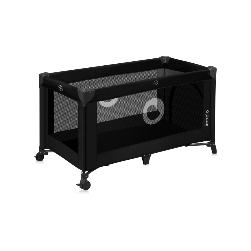 Lionelo - Cestovná postieľka STEFI Black Carbon