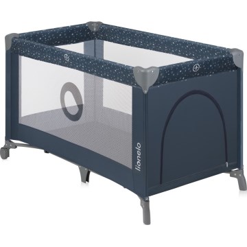 Lionelo - Cestovná postieľka STEFI Blue Grey