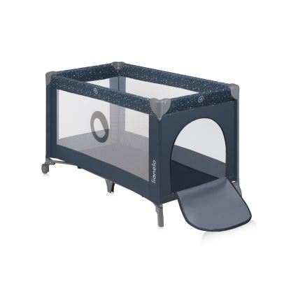 Lionelo - Cestovná postieľka STEFI Blue Grey