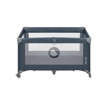 Lionelo - Cestovná postieľka STEFI Blue Grey