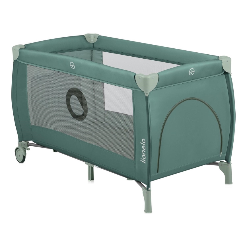 Lionelo - Cestovná postieľka STEFI PLUS Green Olive