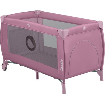 Lionelo - Cestovná postieľka STEFI PLUS Pink Magnolia