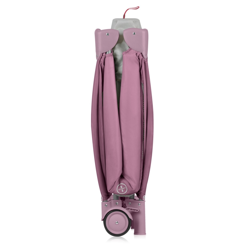 Lionelo - Cestovná postieľka STEFI PLUS Pink Magnolia