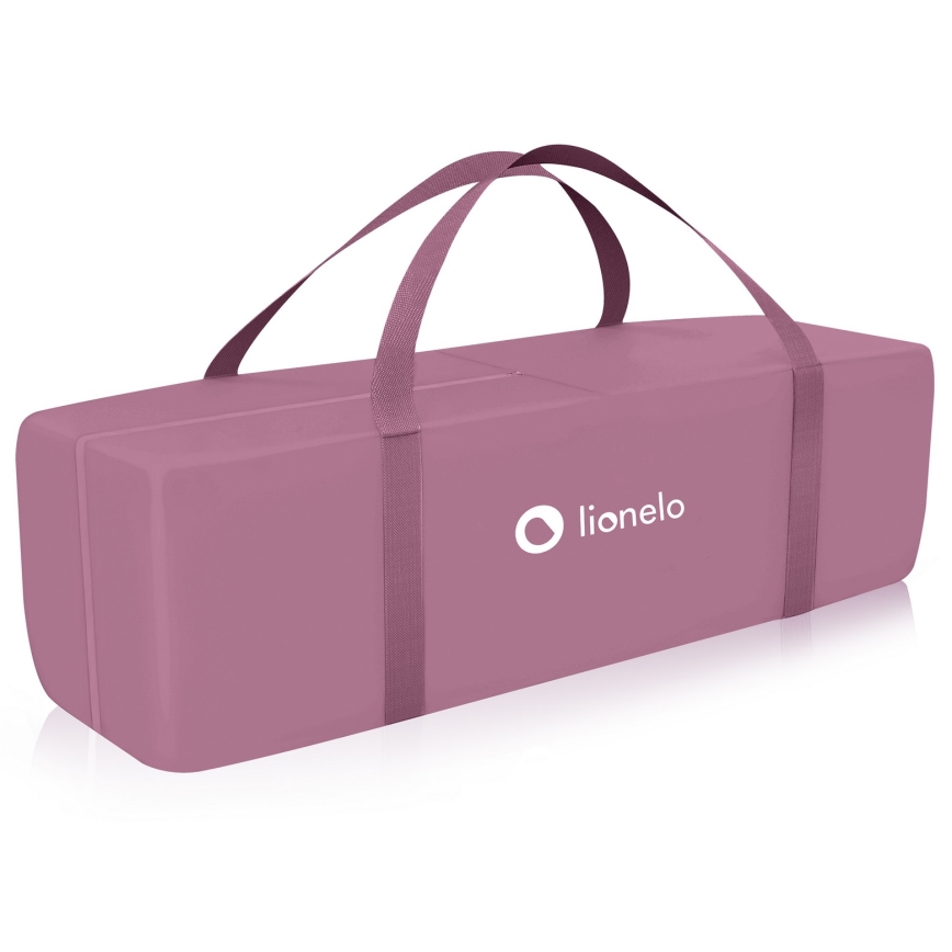 Lionelo - Cestovná postieľka STEFI PLUS Pink Magnolia