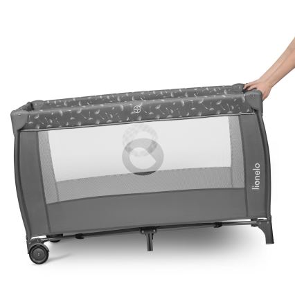 Lionelo - Cestovná postieľka STEFI PLUS Šedobiela