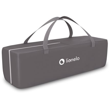 Lionelo - Cestovná postieľka SVEN PLUS šedá/tyrkysová