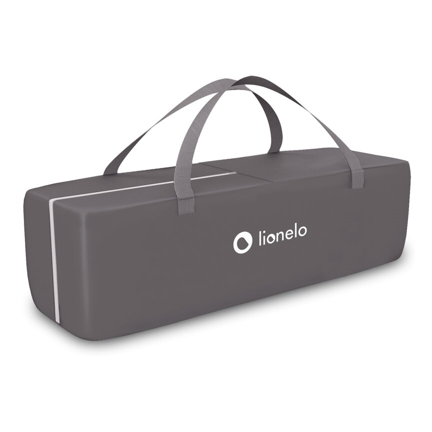 Lionelo - Cestovná postieľka SVEN PLUS šedá/tyrkysová