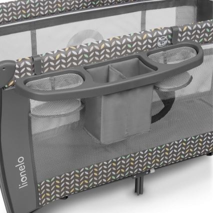 Lionelo - Cestovná postieľka SVEN PLUS sivá