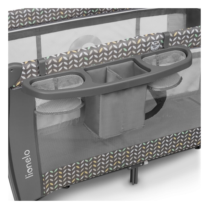 Lionelo - Cestovná postieľka SVEN PLUS sivá