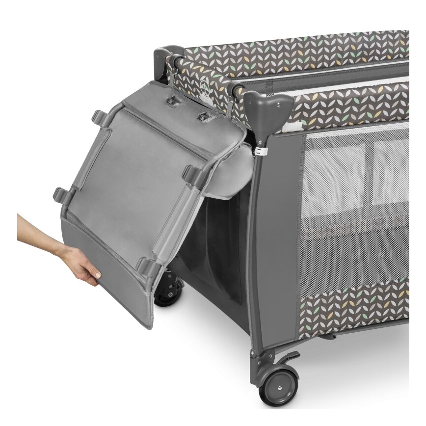 Lionelo - Cestovná postieľka SVEN PLUS sivá