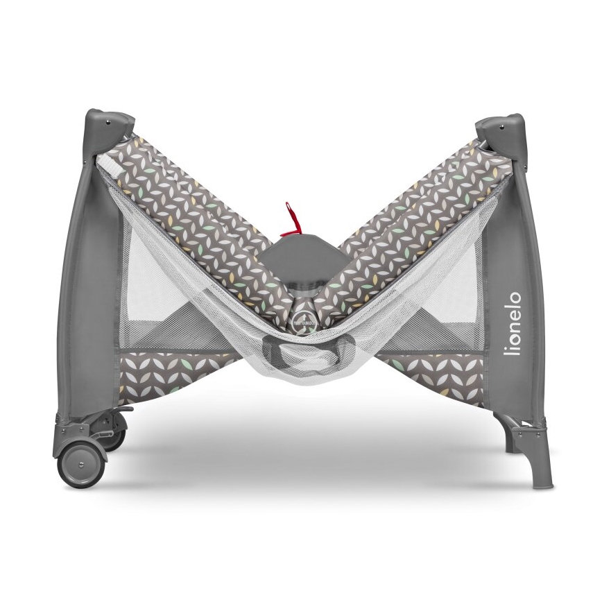 Lionelo - Cestovná postieľka SVEN PLUS sivá