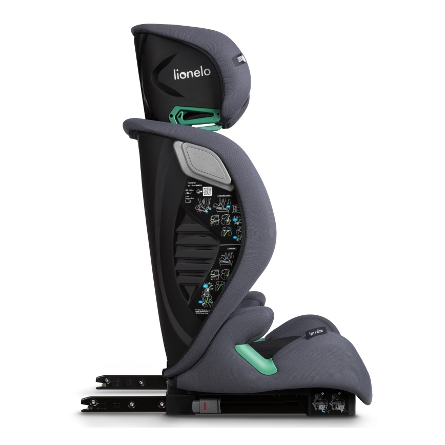 Lionelo - Detská autosedačka IGO i-Size 100-150 cm Grafitovo-sivá