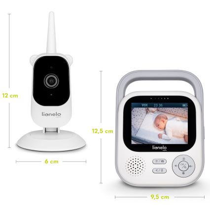 Lionelo - Detská chôvička s monitorom BABYLINE 3.2 5V 2600 mAh