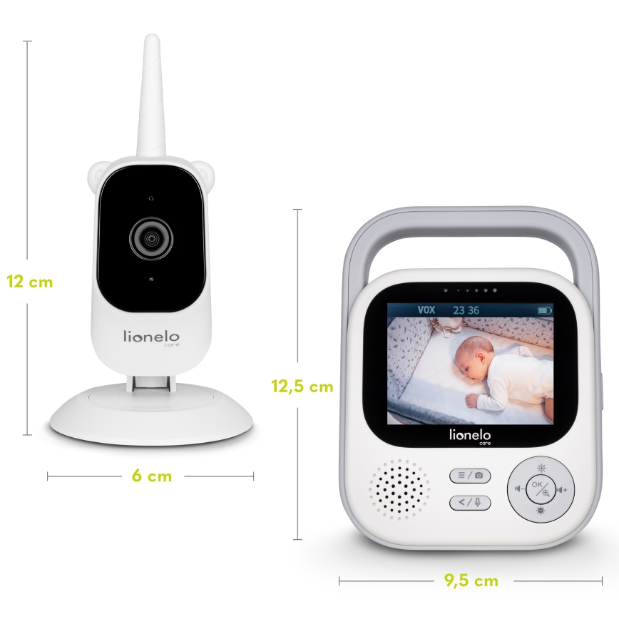 Lionelo - Detská chôvička s monitorom BABYLINE 3.2 5V 2600 mAh