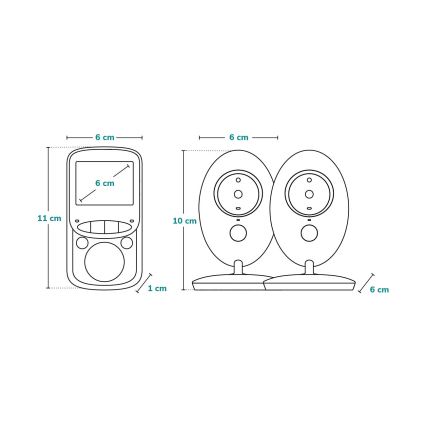 Lionelo - Detská chôvička s monitorom BABYLINE 5.1 230V 1000 mAh