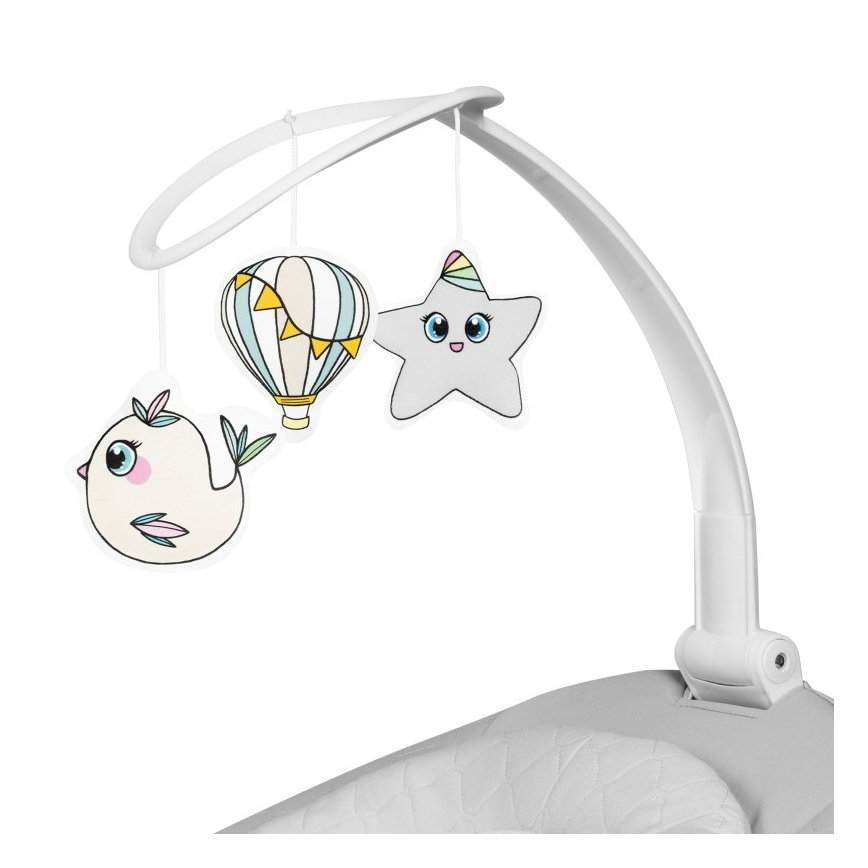 Lionelo - Detská hojdačka s melódiou BELLA Grey Concrete + diaľkové ovládanie