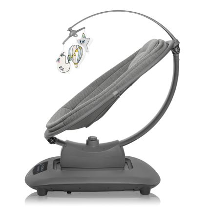 Lionelo - Detská hojdačka s melódiou BLOSSOM Grey Concrete + diaľkové ovládanie