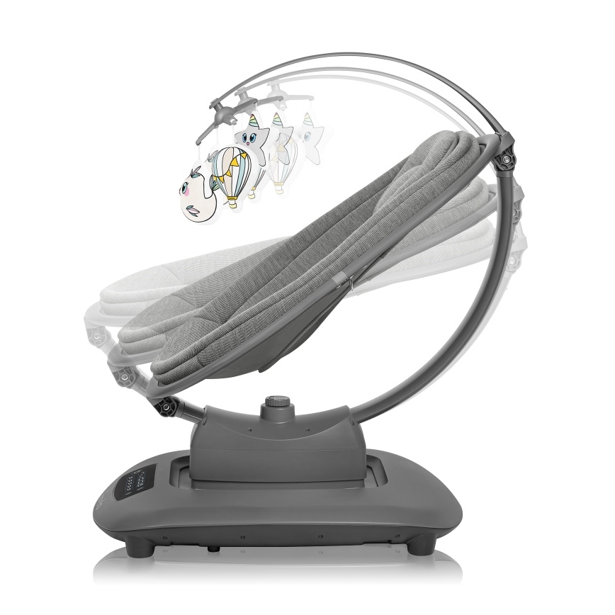 Lionelo - Detská hojdačka s melódiou BLOSSOM Grey Concrete + diaľkové ovládanie