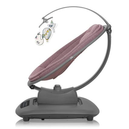 Lionelo - Detská hojdačka s melódiou BLOSSOM Pink Mauve + diaľkové ovládanie