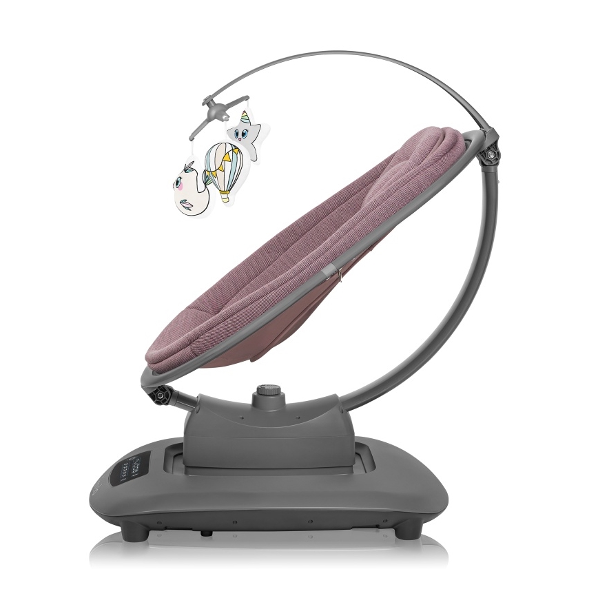 Lionelo - Detská hojdačka s melódiou BLOSSOM Pink Mauve + diaľkové ovládanie