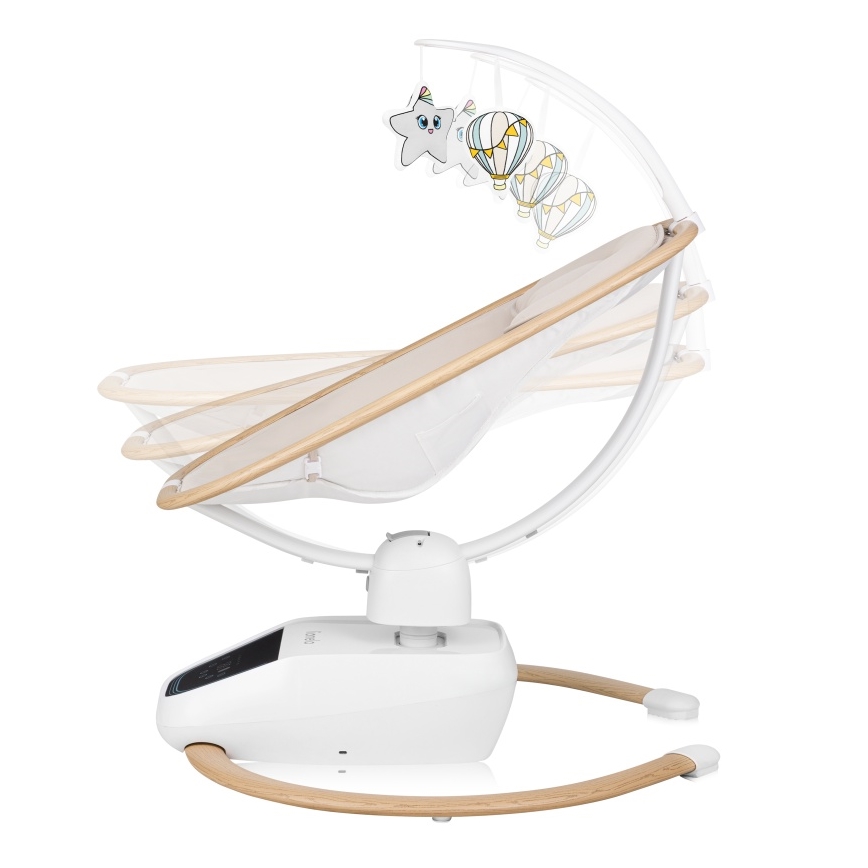 Lionelo - Detská hojdačka s melódiou OLIVIA Beige Natural + diaľkové ovládanie