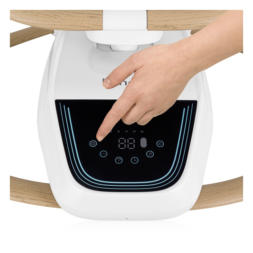 Lionelo - Detská hojdačka s melódiou OLIVIA Beige Natural + diaľkové ovládanie