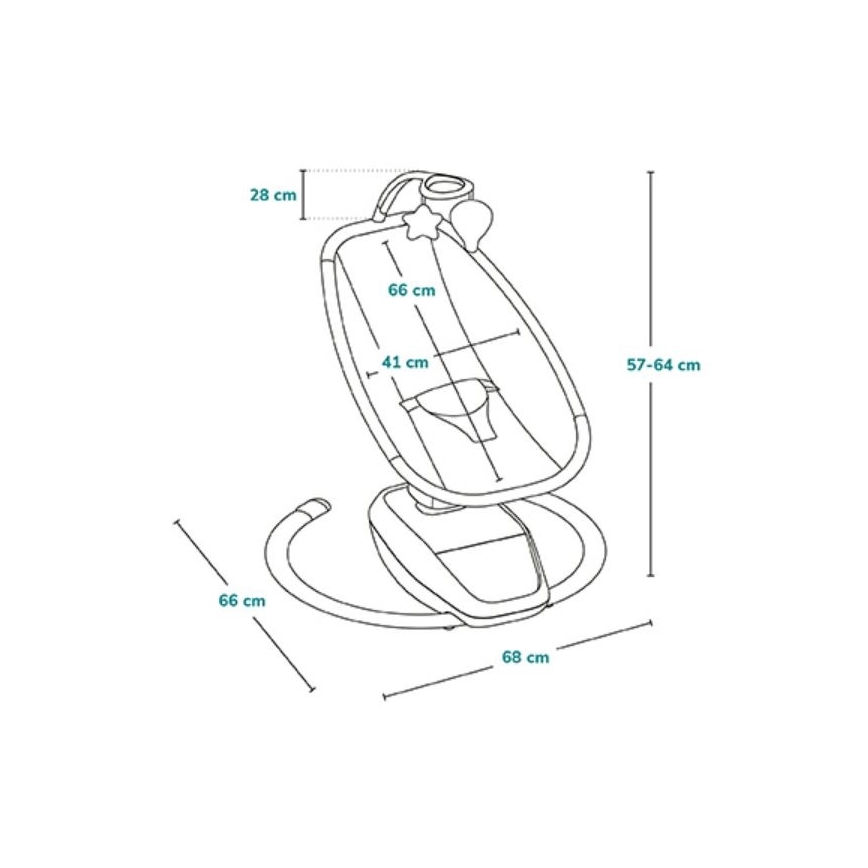 Lionelo - Detská hojdačka s melódiou OLIVIA Beige Natural + diaľkové ovládanie