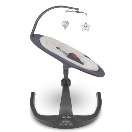 Lionelo - Detská hojdačka s melódiou RINA 4xAA Grey Concrete + diaľkové ovládanie