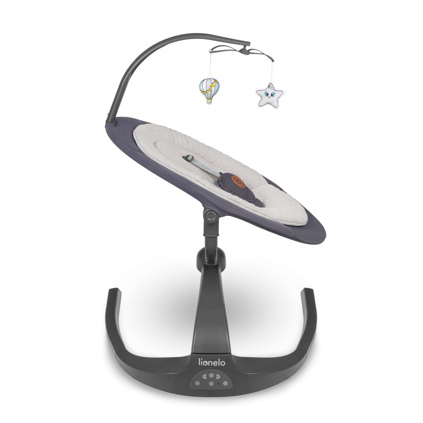 Lionelo - Detská hojdačka s melódiou RINA 4xAA Grey Concrete + diaľkové ovládanie