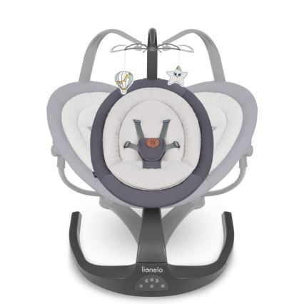 Lionelo - Detská hojdačka s melódiou RINA 4xAA Grey Concrete + diaľkové ovládanie